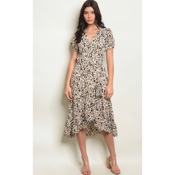 Leopard print wrap midi dress - Picture 5 of 5